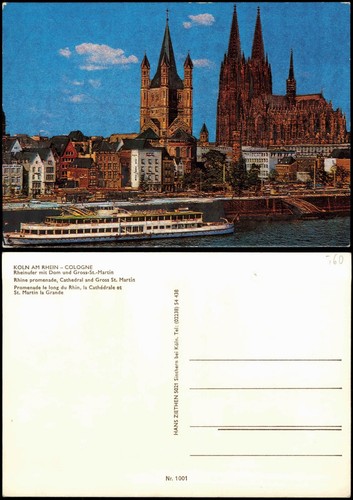 Ansichtskarte köln rheinufer - ansichtskarte,