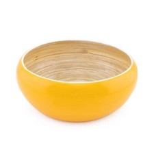 Bourgh Bambus Schüssel Ø 23 cm, rund gelb als Obst Salat Gemüseschale