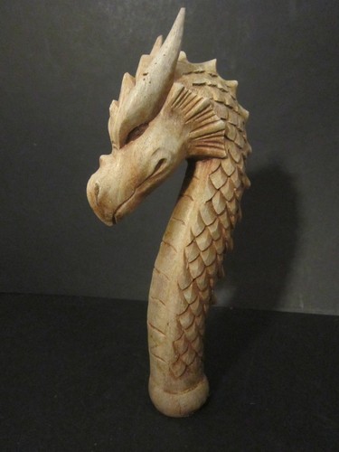 Holz figur drachenkopf 24 - holz,