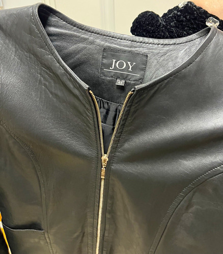 Joy damen lederjacke - lederjacke, schwarz