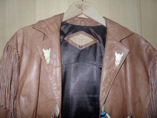 retro vintage Fransen Lederjacke oldschool Größe M