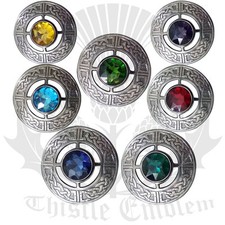 Tm Schottisch Kilt Fly Plaid Brosche Keltisch Diverse Steine Silber Antik Finish