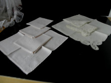 7 Serviette Baumwolle 4 rosa Ajourstickerei 3 beige Brüsseler Spitze Mg.K