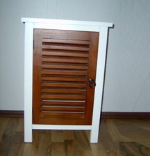 Schrank 60cm Kinderzimmer Landhaus Holz Paulownia Lamellentür fertig montiert 