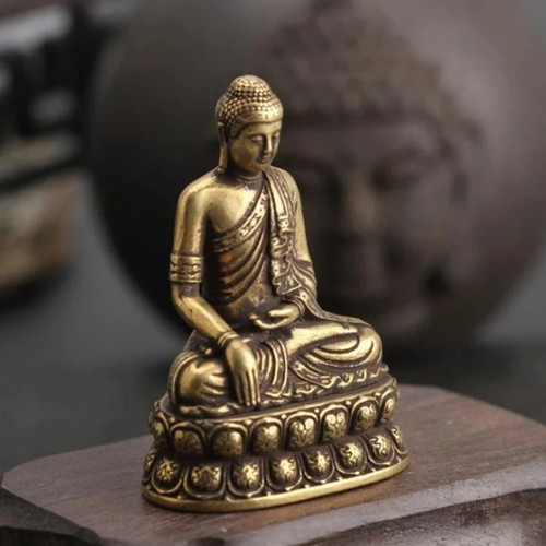 Mini buddha figur - buddha, messing