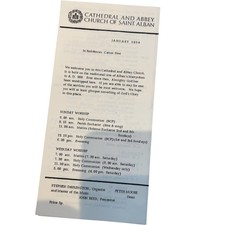 1984 Kathedrale und Abteikirche St. Alban Gottesdienstplan Faltblatt