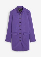 Longblazer mit Knopfreihe Gr. 42 Lila Damenblazer Sakko Mantel Long-Jacke Neu