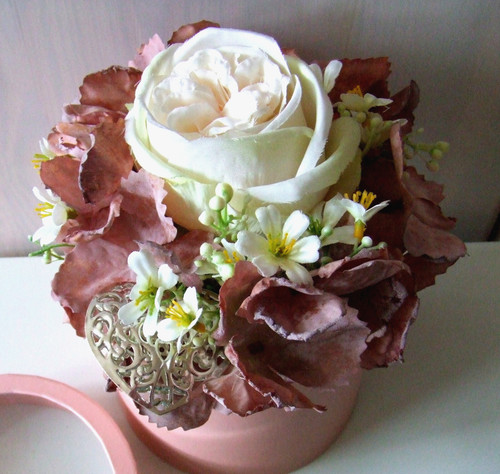 Seidenblumen gesteck blumenbox - gesteck,