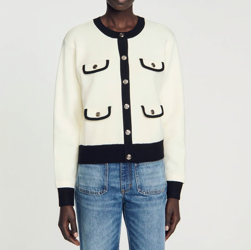 Sandro paris strickjacke - strickjacke, ecru