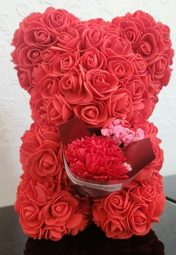 Schaumstoff rose teddybär - rose,