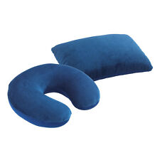 Maximex Reisekissen mit Nackenstütze, komfortables 2-in-1 Reise-Kopfkissen mit s