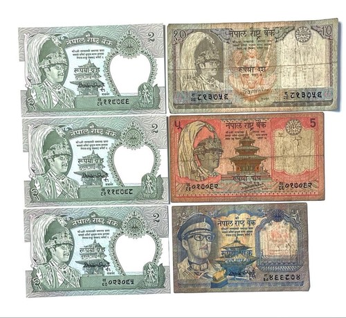 Nepal alte banknoten 1 - banknoten, 5,