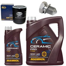 Motoröl Filter Set MANNOL 10W-40 6 Liter + Schraube für Audi A6 Skoda VW Passat