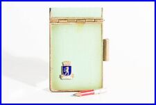 1920er grünes Emaille Notizbuch - altes Berliner Souvenir - Berliner Wappen