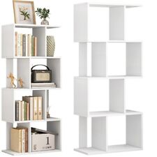 Freistehendes weißes Bücherregal Bibliothek Modern Loft 140x59,4x30 cm