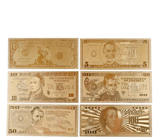 Banknote set farbe gold - banknote,