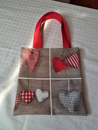 Geschenktasche stoff herzen - geschenktasche,