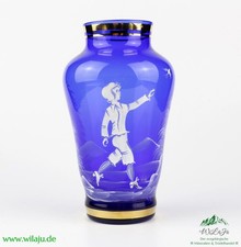 Sammlerobjekt blaue Glas Vase