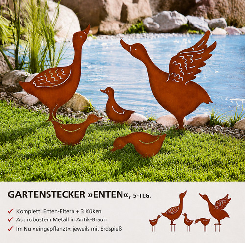 Gartenstecker enten familie - gartenstecker,