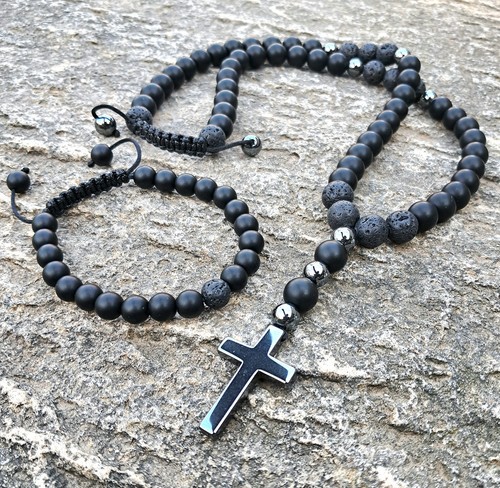 Set halskette armband - armband, onyx