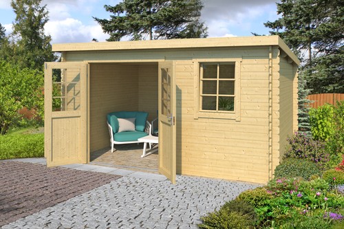 Gartenhaus blockhaus pultdach - gartenhaus,