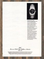 IWC Ingenieur SL - Reklame Werbeanzeige Original-Werbung 1982