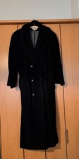 Damen Mantel Cashmir/ Wolle, Gr. 38 schwarz, extra lang, gerader Schnitt,Vintage