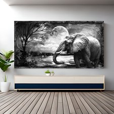 Leinwand Bild Elefant Schwarz