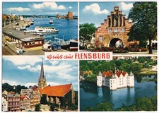 AK Flensburg, Mehrbildkarte, Sonderstempel, aus 1972, gelaufen