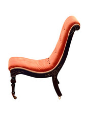 Antikes ästhetisches Uhrwerk ebonisiert & vergoldet Slipper / Salonstuhl