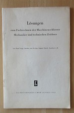 DDR Heft Lösungen Zum Fachrechnen Maschinenschlosser Mechaniker Techniker 
