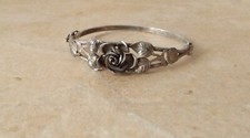 Floraler Jugendstil-Armreif - Rose - 800er Silber - Handarbeit - mit Geschichte!