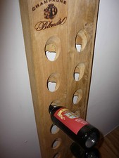 Champagner Rüttelbrett für 20 Flaschen + edle Prägung / Weinregal massive Eiche