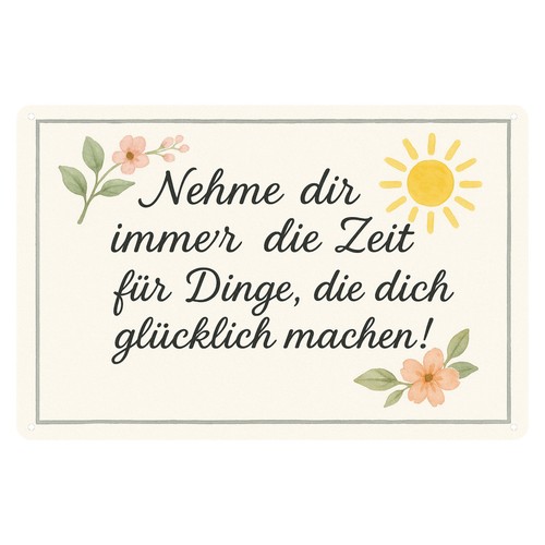 Glück spruch blechschild - blechschild, |