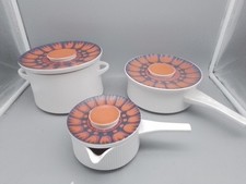 3 Stück Thomas Porzellan,Flammfest Töpfe verschiedene Größen,70er Jahre Vintage