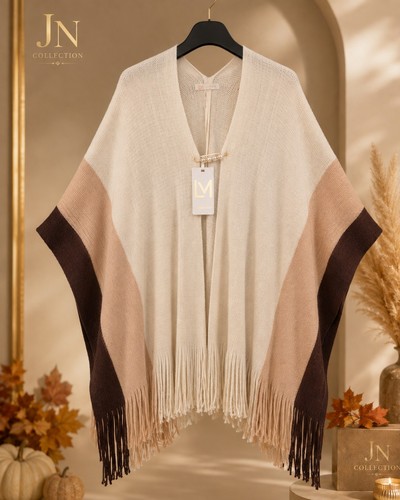 Damen poncho creme - creme, rosé
