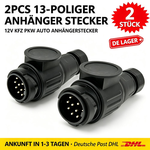 Poliger stecker 12v kfz - 2x, 13-poliger
