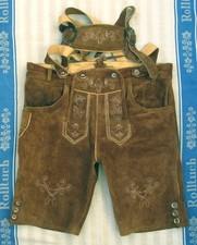BESTICKTE BRAUNE LEDERHOSE -