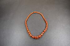 antike Bernsteinkette mit Oliven facettiert und Drehverschluss 1940 er Jahre