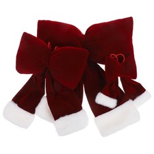  3 stücke Bowknot Weihnachtsbaum Ornament Festival Hängen Flanell Bögen Anhänger