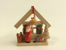Erzgebirge Graupner Holzminiaturen Baumschmuck Weihnachtsmann Haus vintage