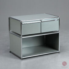 USM Haller Sideboard Kommode mit zwei Schubläden in Mittelgrau Medienboard Grau