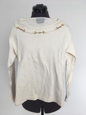 Barisal - Sweatshirt / Pullover, weiß gold, 100 % Baumwolle - Gr. S / 36