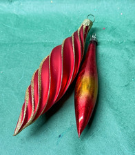 Weihnachtsschmuck Christbaumschmuck 3x Tropfen 13cm Glas Kugel Glitzer Rot 11