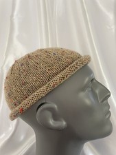 Herren-Mütze/ Sylter Mütze/ KU 56-60cm / Merino Alpaka/Neu /Beige Tweed 