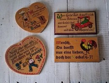 4 x Vintage Holzschild /