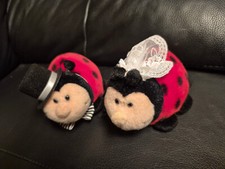 Nici Plüsch Brautpaar Marienkäfer rot wie neu 23 x 9 cm Braut Bräutigam Käfer