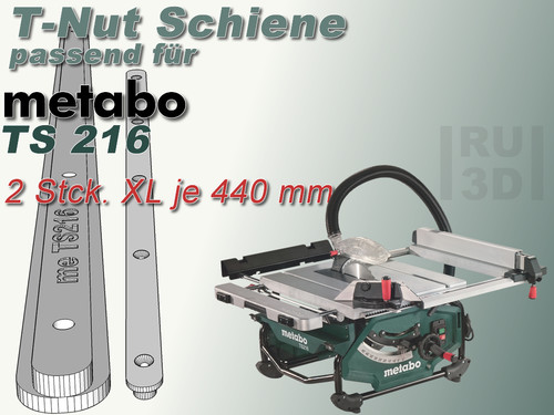 440mm nut schiene - 2x, t-nut