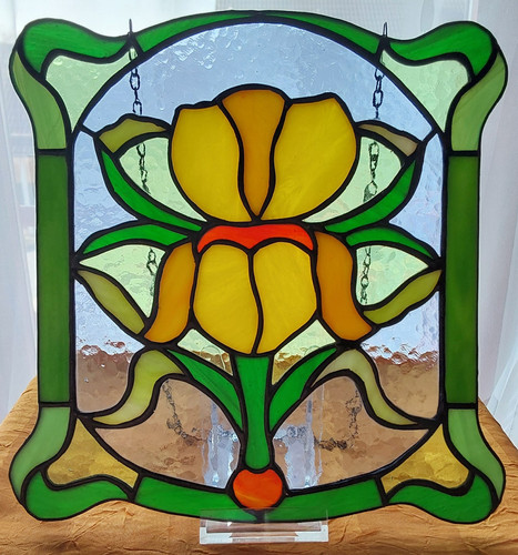 Tiffany fensterbild irisblüte - tiffany,