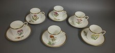 6 x kleine Kaffeetasse o.  Espressotasse & UT Royal Worcester England Blumen